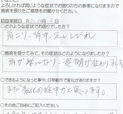 アンケートの原本が表示されている