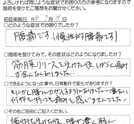 アンケートの原本です